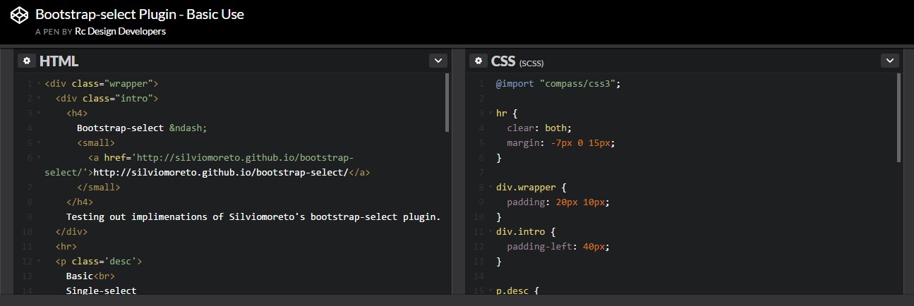  Standard  handling of the select plugin