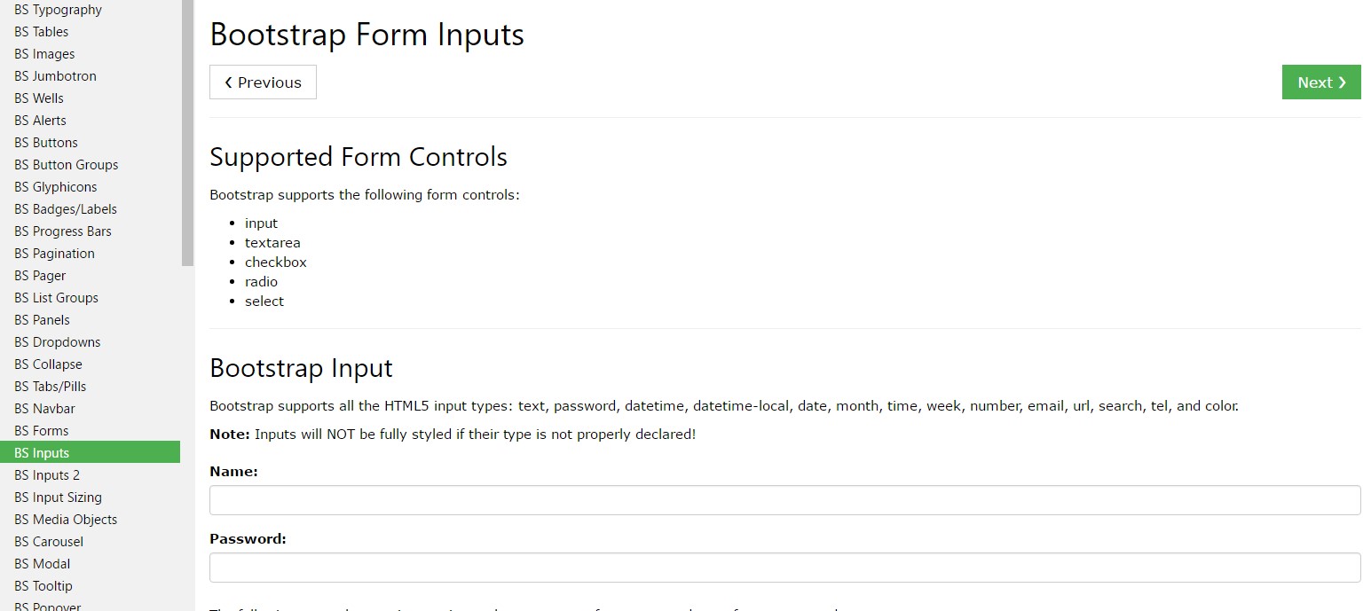 Bootstrap input  information