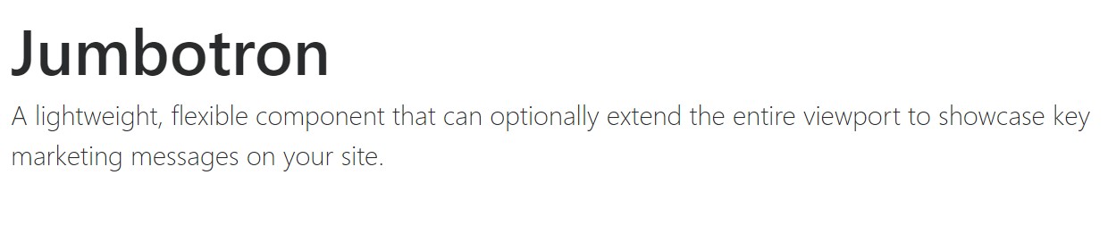 Bootstrap Jumbotron  main documentation