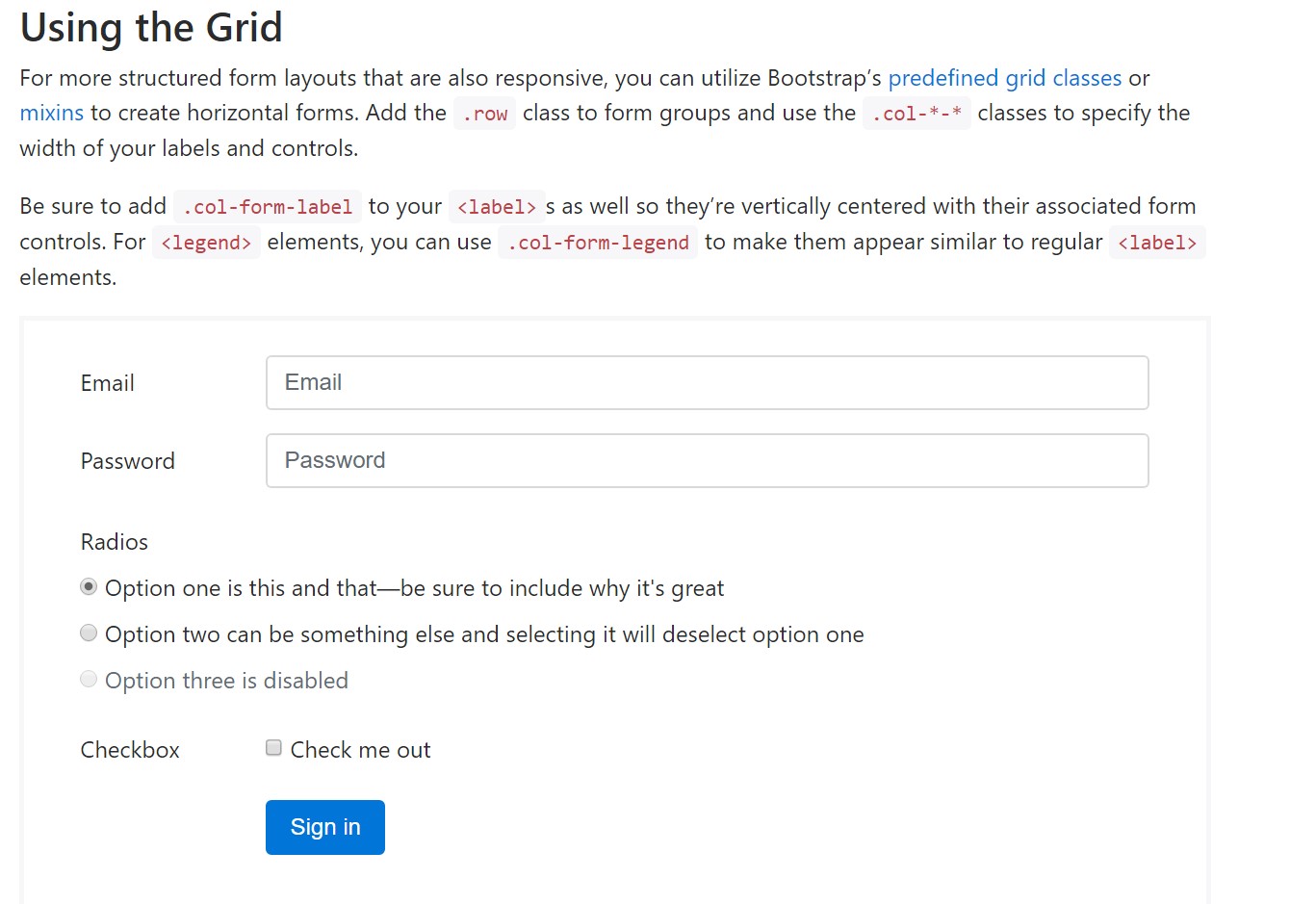 Bootstrap Login Form official  information