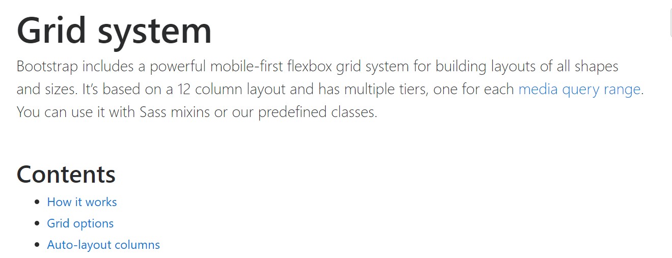 Bootstrap 4 Grid system:  main documentation