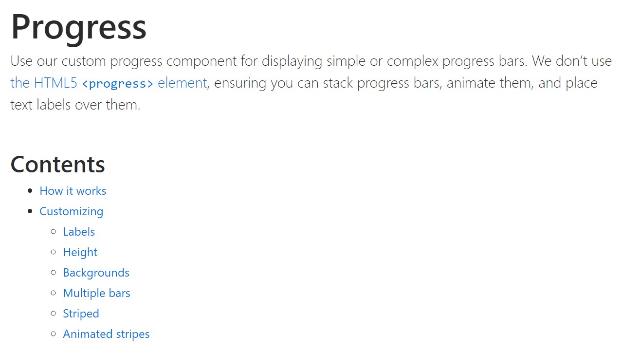 Bootstrap progress bar  authoritative documentation