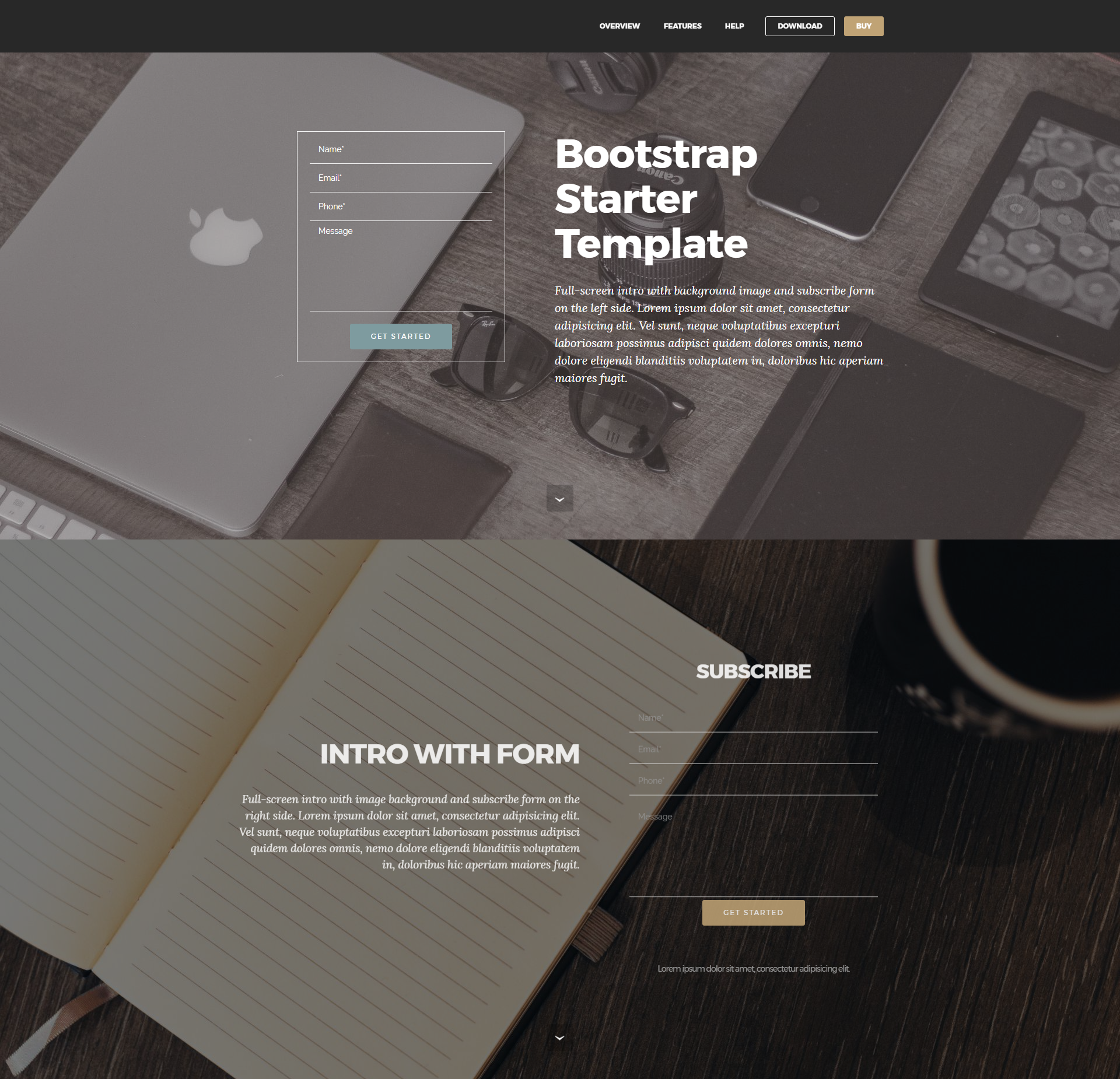 Responsive Bootstrap Starter Templates