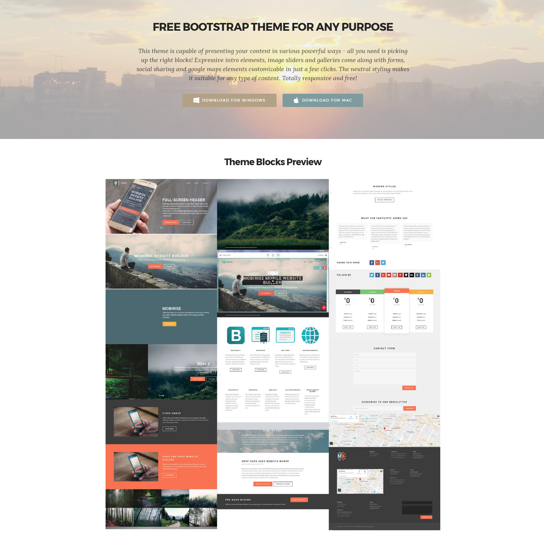 Free Download Bootstrap Themes